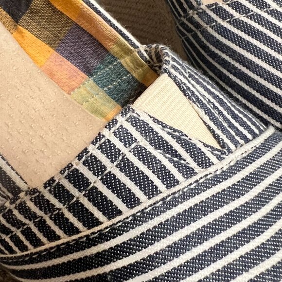 TOMS Peep Toe Navy Nautical Striped‎ Wedges with Box Size 6 - Picture 6 of 16